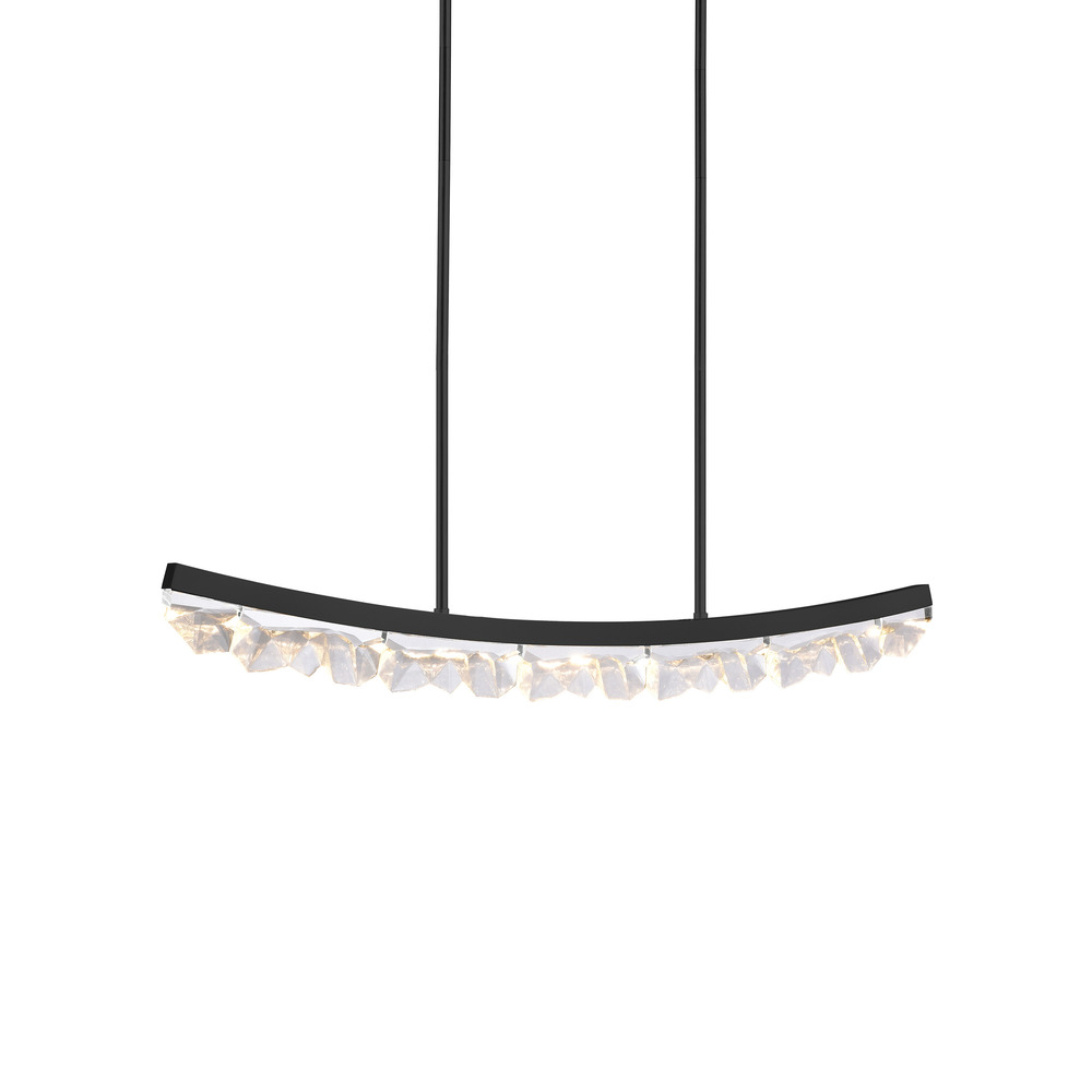 Arcus LED 48&#34; Sleek Curved Crystal Linear in Brushed Black