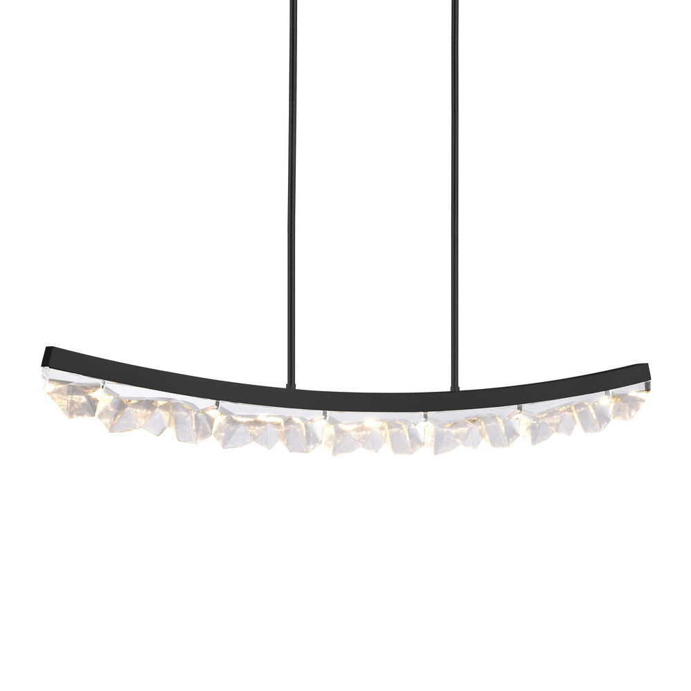 Arcus LED 56&#34; Sleek Curved Crystal Linear in Brushed Black