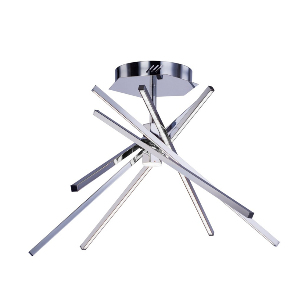 Voyager 29&#34; LED 6-Light, Linear Style Semi-Flush in Chrome