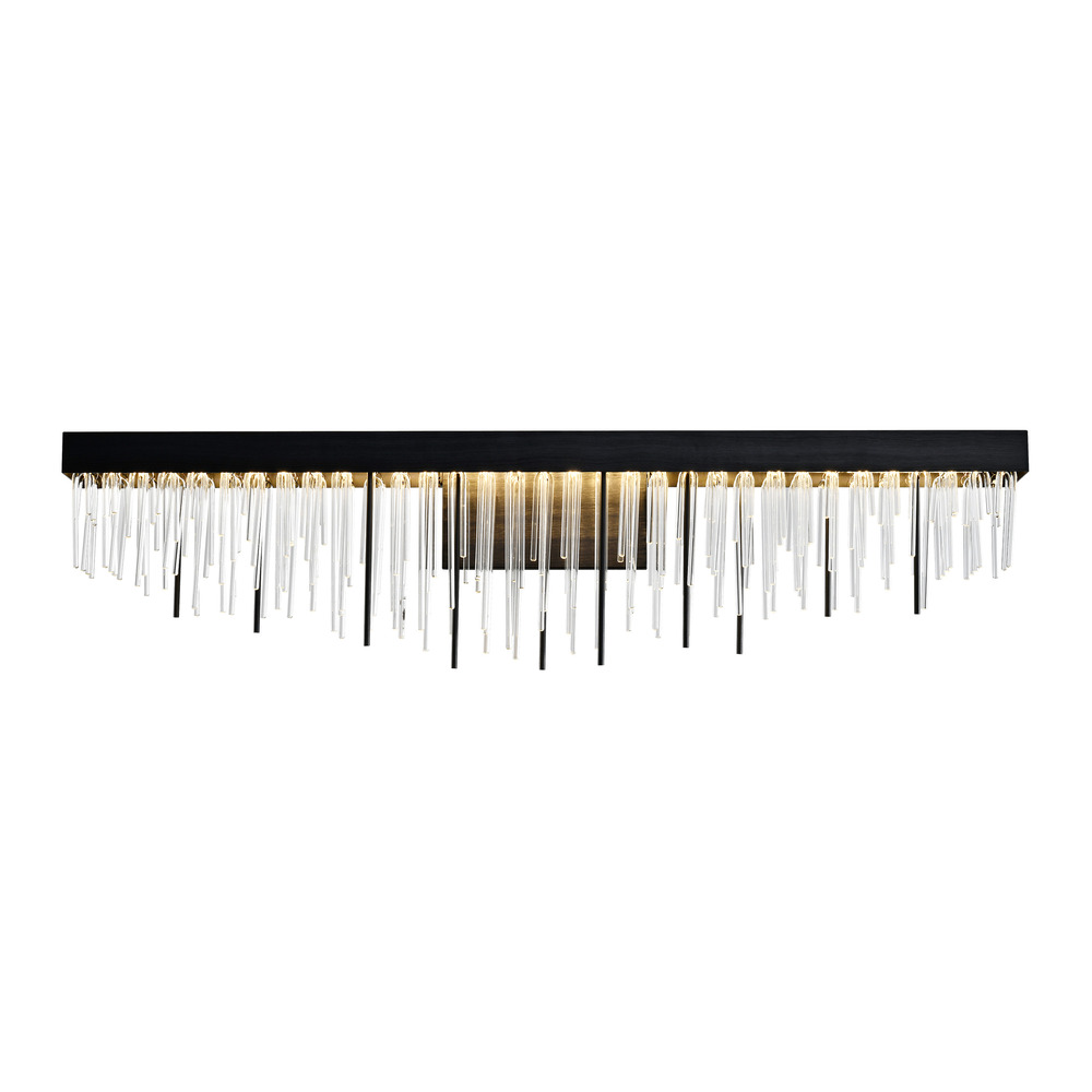 Waterfall 35&#34; Glass Linear LED Vanity in Satin Brushed Black