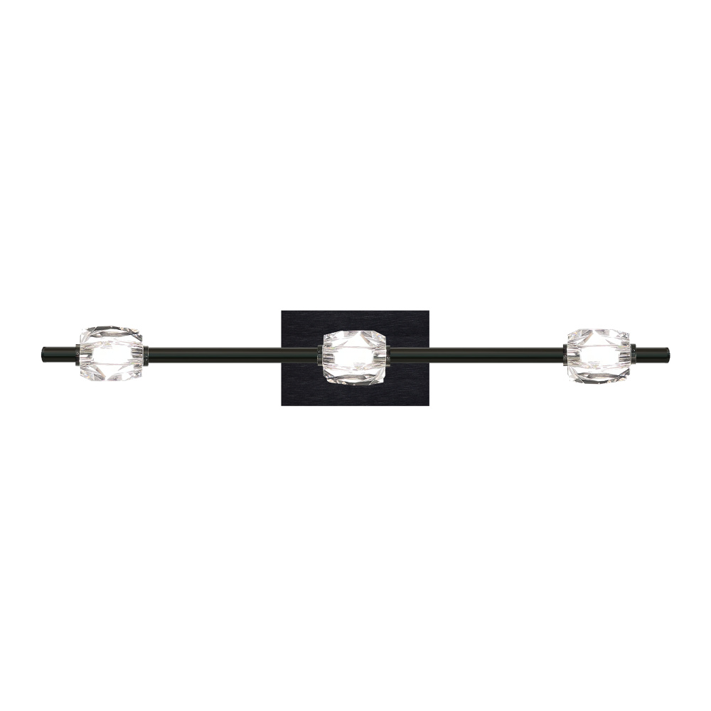 Diamante 28&#34; LED 3-Light, Crystal Bath Bar in Oxide Black