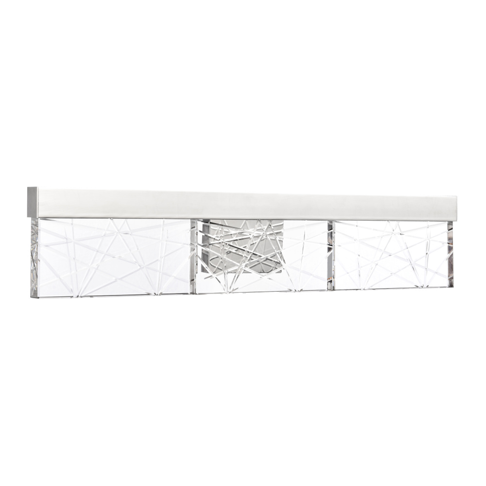 Lucus 26&#34; LED Sleek Crystal Vanity in Polished Nickel