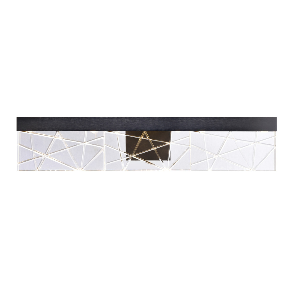 Lucus 26&#34; LED Sleek Crystal Vanity in Satin Brushed Black