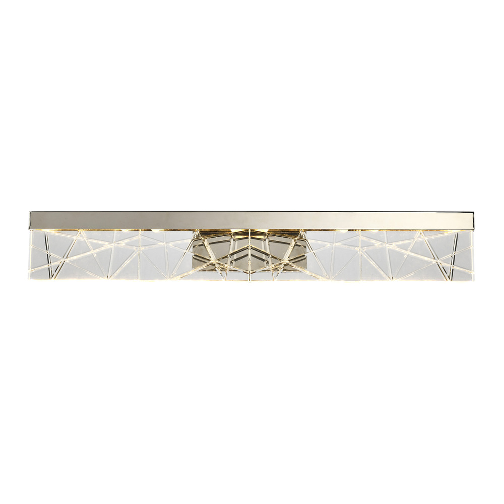 Lucus 35&#34; LED Sleek Crystal Vanity in Polished Nickel