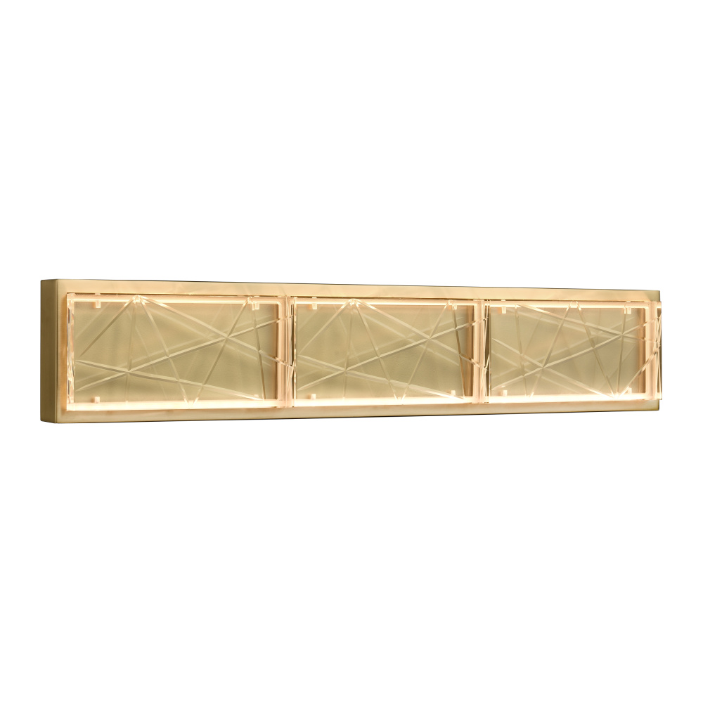 Lucus 27&#34; LED Crystal Wall Sconce in Aged Brass