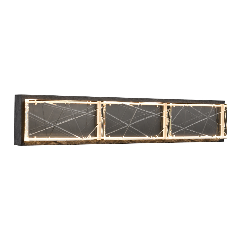 Lucus 27&#34; LED Crystal Wall Sconce in Satin Brushed Black