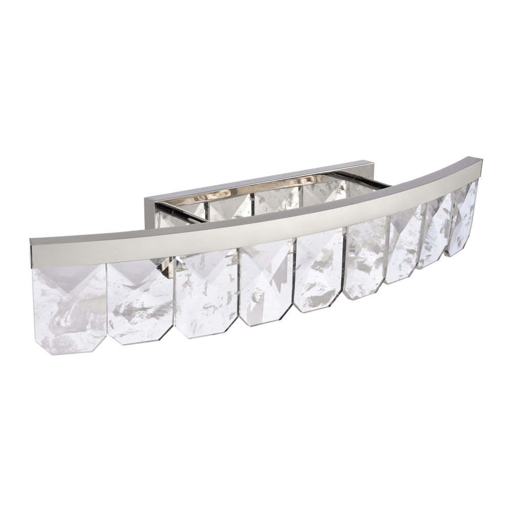 Odraz 38&#34; Infused Clear Crystal Curved LED Vanity in Polished Nickel
