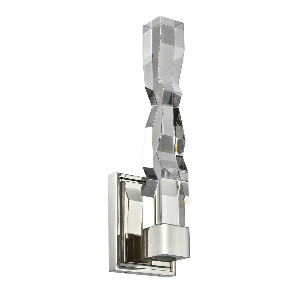 Mamadim LED 2&#34;x2&#34; Single Crystal Wall Sconce in Polished Nickel