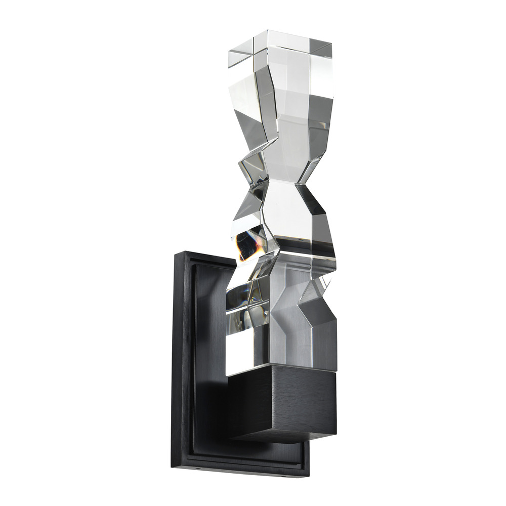 Mamadim LED 3&#34;x3&#34; Single Crystal Wall Sconce in Satin Black