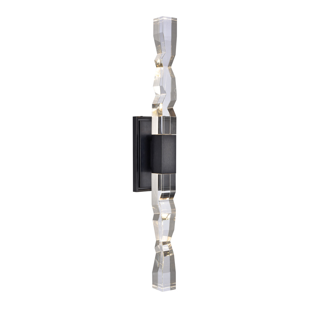 Mamadim LED 2&#34;x2&#34; Single Crystal Duo Wall Sconce in Satin Black