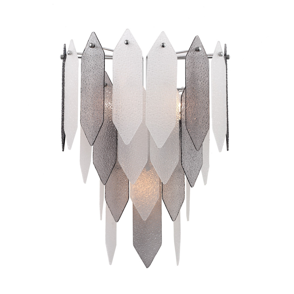 Stratus 3-Light, Smoked Glass Wall Sconce in Polished Chrome