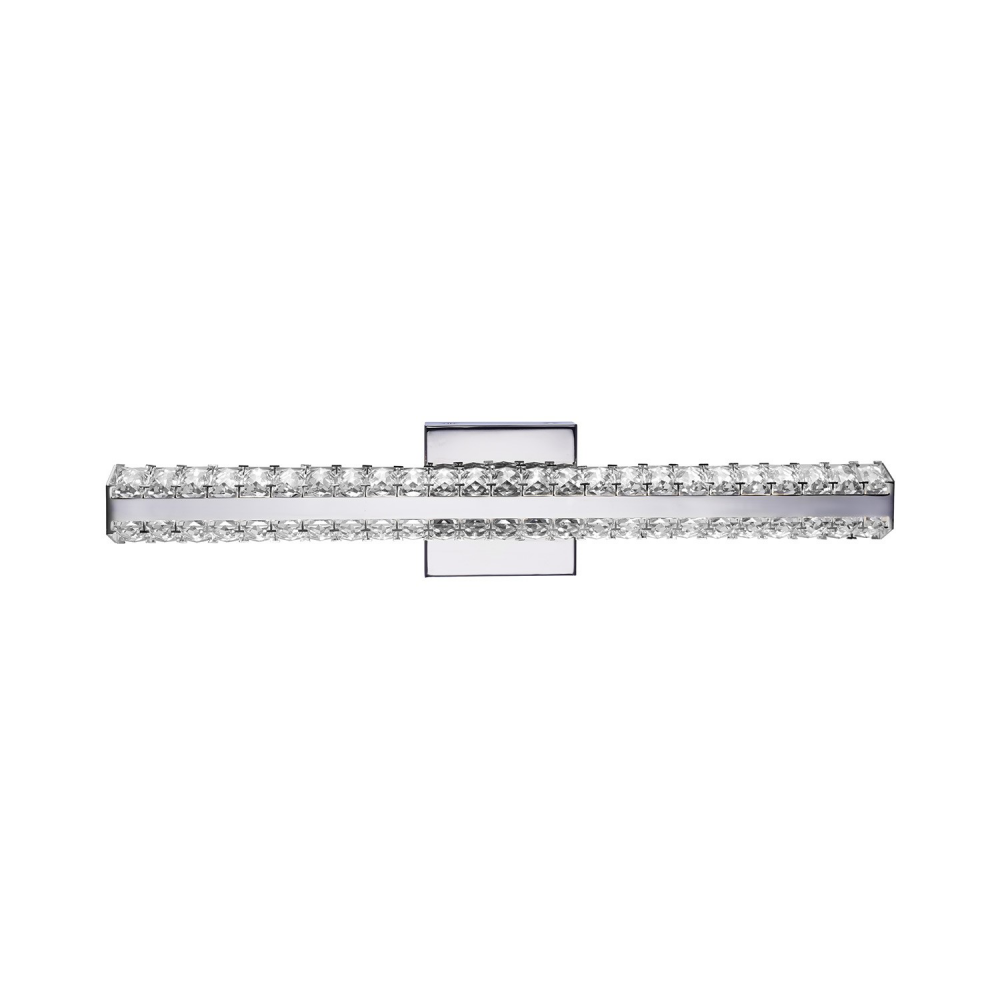 Gemini 24&#34; Crystal 4000K LED Wall Sconce in Chrome
