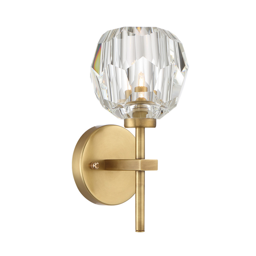 Parisian 24&#34; Crystal Wallchieres Wall Sconce in Aged Brass