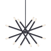 ZEEV Lighting CD10038-12-MBK - Mandelorian 32" 12-Light Adjustable Sputnik in Matte Black