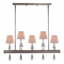 ZEEV Lighting CD10065-5-CH - Sophia 36" 6-Light, Linear Candle Chandelier in Polished Chrome