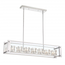 ZEEV Lighting CD10151-7-SL - Cavern 42" 7-Light, Linear Crystal Chandelier in Silver Leaf