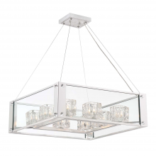ZEEV Lighting CD10152-8-SL - Cavern 25" 8-Light, Linear Crystal Chandelier in Silver Leaf