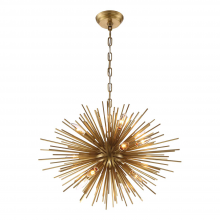 ZEEV Lighting CD10158-12-AGB - Burst 24" 12-Light, Sputnik in Aged Brass