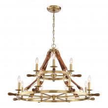 ZEEV Lighting CD10162-12-AGB - Carlisle 40" 12-Light, Tier Nautical Chandelier in Aged Brass