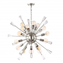 ZEEV Lighting CD10167-18-PN - Muse 36" 18-Light, Rock Crystal Sputnik in Polished Nickel