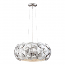 ZEEV Lighting CD10187-7-CH - Crown 24" 7-Light, Designer Dome Pendant in Chrome with Crushed Crystal