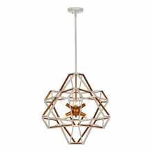 ZEEV Lighting CD10230-6-SW-G - Unity 6-Light, Geometric Chandelier in Satin White & Gold