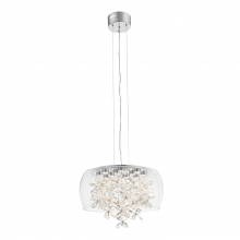 ZEEV Lighting CD10245-LED-CH - Destiny 20" LED Crystal Chandelier with Glass Shade & Aged Brass