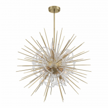 ZEEV Lighting CD10266-8-AGB - Flare 24" 8-Light, Decorative Swirl Sputnik in Aged Brass