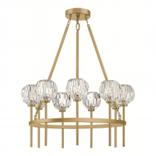 ZEEV Lighting CD10270-9-AGB - Parisian 26" 9-Light, Crystal Chandelier in Aged Brass