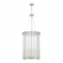 ZEEV Lighting CD10286-12-PN - Regis 24" 12-Light, Fluted Glass Foyer Chandelier in Aged Brass