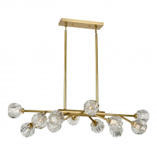 ZEEV Lighting CD10311-12-AGB - Parisian 35" 12-Light, Crystal Linear Sputnik in Aged Brass
