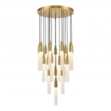 ZEEV Lighting CD10320-19-AGB - Fusion 25" 19-Light Vertical Multi-Pendant in Aged Brass