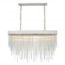 ZEEV Lighting CD10331-17-PN - Waterfall 48" 17-Light, Glass Dinning Chandelier in Polished Nickel
