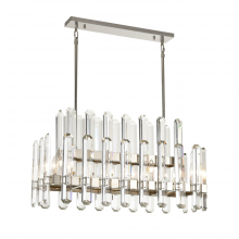 ZEEV Lighting CD10335-10-PN - Clarion 36" 10-Light, Vertical Crystal Tier Chandelier in Nickel