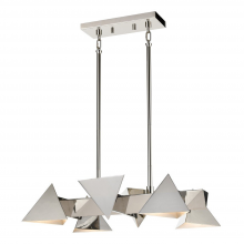 ZEEV Lighting CD10339-6-PN - Avante 25" 6-Light, Geometric Triangular Linear in Polished Nickel