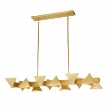 ZEEV Lighting CD10340-12-AGB - Avante 50" 6-Light, Geometric Triangular Linear in Aged Brass