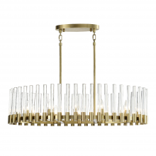 ZEEV Lighting CD10355-12-AGB - Julian 40" 12-Light, Oval Glass Stem Chandelier in Aged Brass