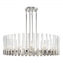 ZEEV Lighting CD10358-12-PN - Julian 32" 12-Light, Round Glass Stem Chandelier in Polished Nickel
