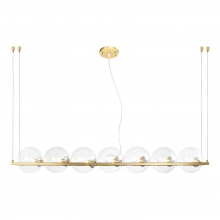 ZEEV Lighting CD10374-7-AGB - Ensemble 50" 7-Light Glass Globe Linear Pendant in Aged Brass