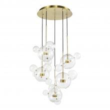 ZEEV Lighting CD10380-10-AGB - Satellite 44" 10-Light, Glass Multi-Pendant in Aged Brass
