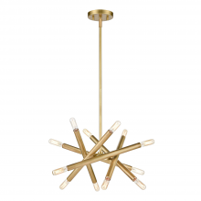 ZEEV Lighting CD10386-12-AGB - Mandelorian 14" 12-Light Adjustable Sputnik in Aged Brass