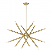 ZEEV Lighting CD10390-12-AGB - Mandelorian 32" 12-Light Adjustable Sputnik in Aged Brass