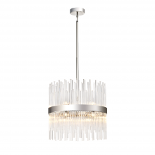 ZEEV Lighting CD10405-12-PN - Citadel 18" 12-Light, Glass Stem Drum Pendant in Polished Nickel