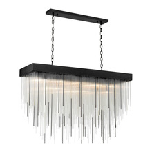 ZEEV Lighting CD10414-27-SBB - Waterfall 60" 27-Light, Glass Dinning Chandelier in Satin Brushed Black