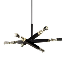 ZEEV Lighting CD11352-LED-6-3x3-SBB - Mamadim 60" LED 6-Light, Crystal Chandelier in Satin Black