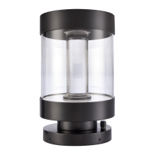 ZEEV Lighting EBP11122-LED-12R-MBK - Claro Outdoor LED 14" Round Glass Crystal Bollard in Matte Black