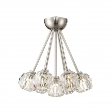 ZEEV Lighting FM60050-7-PN - Parisian 15" 7-Light, Crystal Cluster Semi-Flush in Polished Nickel