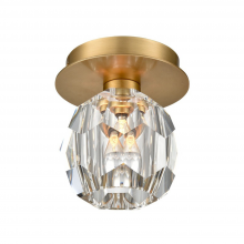 ZEEV Lighting FM60051-1-AGB - Parisian Crystal Mini Flush Mount in Aged Brass
