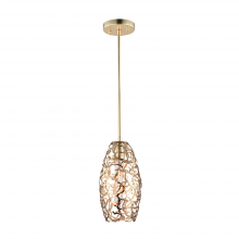 ZEEV Lighting MP40024-1-SG - Helios 12" 1-Light, Organic Convex Mini-Pendant in Satin Gold