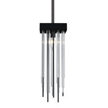 ZEEV Lighting MP40052-1-SBB - Waterfall 6" Square Glass Mini-Pendant in Satin Brushed Black